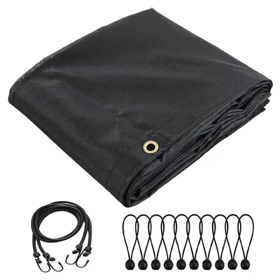 Produktbild von Kipper Netzplane - Abdeckplane für Anhänger - 2,13×6,10 m - 1000D - 18oz - Doppeltasche - Schwerlast - Schwarz