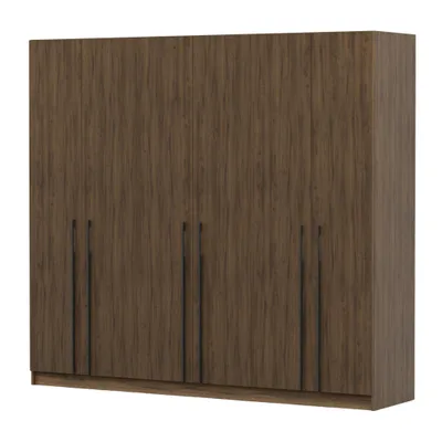 Produktbild von Drehtürenschrank Kleiderschrank Schlafzimmerschrank Schrank 230 cm Nussbaum/Nussbaum sechstürig Rosa 03