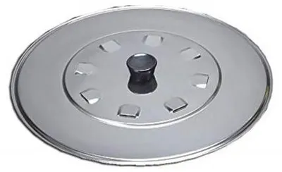 Productafbeelding van Ibenzoa® roestvrijstalen deksel, 24 cm, met antiaanbaklaag en meerdere ventilatieopeningen – perfect passend voor pannen en braadpannen, vaatwasmachinebestendig