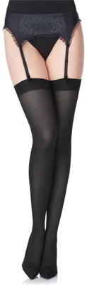 Image de Bas à jarretelles en microfibre Merry Style pour femmes MS 799 40 DEN (noir, XL-XXL (46-50))