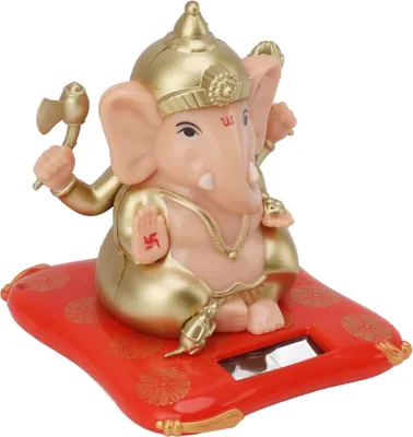 Image de Ornement Ganesha alimenté par l'énergie solaire Ornements de décoration pour la maison, le jardin et le tableau de bord de la voiture