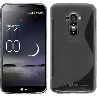 Produktbild von PhoneNatic Case kompatibel mit LG G Flex - grau Silikon Hülle S-Style + 2 Schutzfolien
