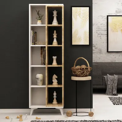 Produktbild von Skye Decor, Enzamu- EnzamuMDD, Weiß, Bücherregale, 162x50x25 cm, 100% Melaminbeschichtete Partikelplatte