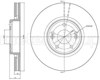 Produktbild von 2x METELLI Bremsscheibe 23-0675C für RENAULT LAGUNA II Grandtour (KG0/1_) 47 0mm