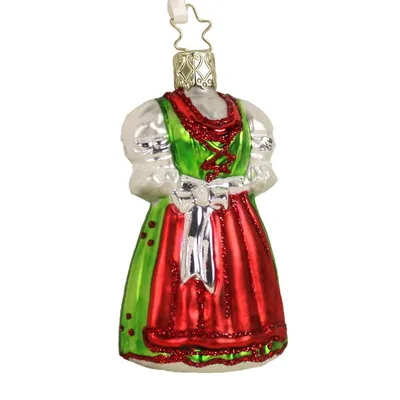 Produktbild von INGE-GLAS Weihnachts-Anhänger rot grünes Weihnachtsdirndl