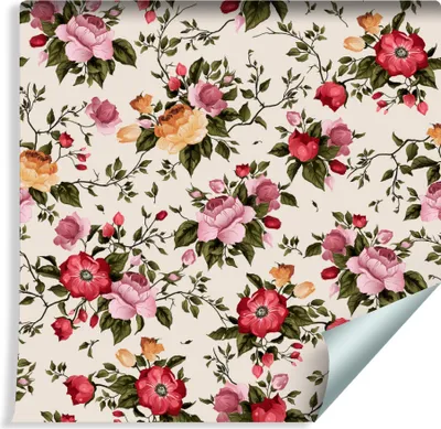 Obrázek produktu pro 10m VLIES TAPETE Rolle Aquarell Rose Natur BLUMEN XXL