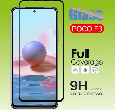 Produktbild von Für Xiaomi Poco F3 / F3 Pro 4D Premium 0,3 mm H9 Full Curved Hart Glas Schwarz Folie Schutz Hülle Neu