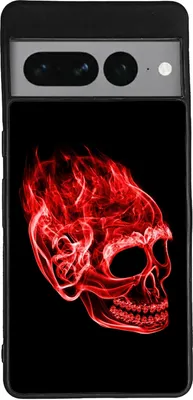 Produktbild von TPU Silikon Hülle für Google Pixel 7 Handy Cover Case Schutzhülle Handyhülle Bumper MOTIV 36 Schädel Rot