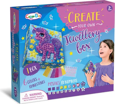 Produktbild von Rappa 215542 Bastelset Kreativspiel Schmuckschatulle Einhorn - für Kinder ab 3 Jahren