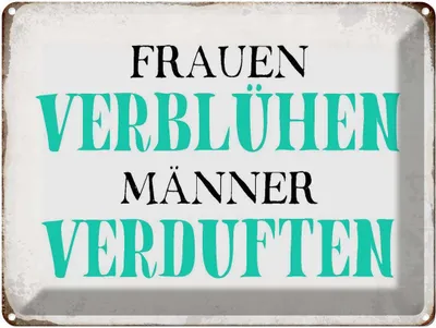Produktbild von vianmo Blechschild 30x40 cm Frauen verblühen Männer Spruch Zitat