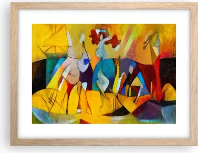Produktbild von Gerahmtes Poster - Rahmen in heller Eiche - Abstraktion modern - 40x30 cm - Wand Bild - Wanddeko - Wandbilder - Wandposter - Bilderrahmen - Bilder - Kunstdruck - Wandbild - P2NAA40x30-3455