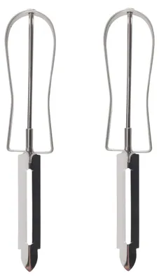 2er-Set Edelstahl-Kartoffelschäler, 15,8 cm, Gemüseschäler