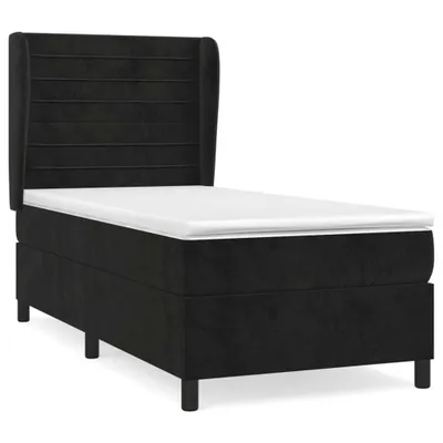 Produktbild von vidaXL Boxspringbett mit Matratze Schwarz 100x200 cm Samt
