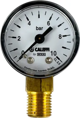 Produktbild von Caleffi Arbeitsmanometer Manometer 50mm mit 1/4 Zoll Gewinde - Anzeige 0-10 bar