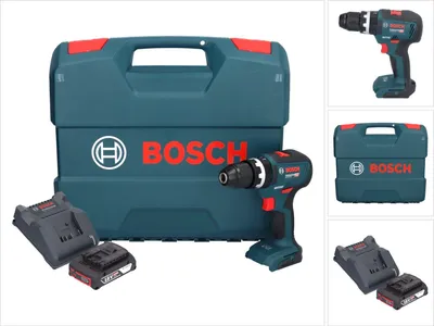 Image de Bosch GSB 18V-55 Professional Perceuse-visseuse à percussion sans fil 18 V 55 Nm Brushless + 1x batterie 2,0 Ah + chargeur + coffret