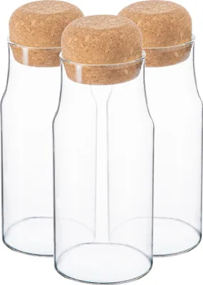 Produktbild von Vorratsflaschen aus Glas mit Korkdeckel – 375 ml – 3er-Pack