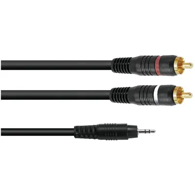 Immagine prodotto di Cavo adattatore OMNITRONIC 3,5 Klinke/2xCinch 1m sw