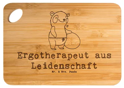 Produktbild von Mr. & Mrs. Panda Schneidebrett Ergotherapeut Leidenschaft - Transparent - Geschenk, Ausbildung, Hackbrett, Lustig, Beruf, Holzbrettchen, Brett, Holzbrett, Spruch