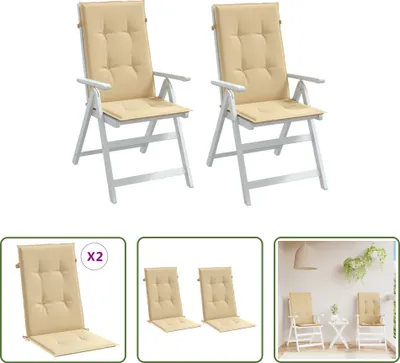 Produktbild von The Living Store Hochlehner-Auflagen 2 Stk. Melange Beige 120x50x4 cm Stoff