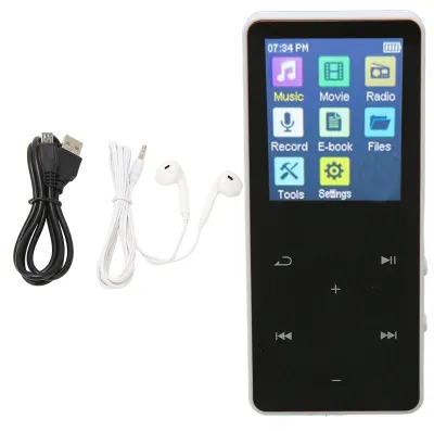 Immagine prodotto di Lettore MP3-MP4, touchscreen da 1,8 pollici, Bluetooth 5.0, HiFi, senza perdite, leggero, portatile, musica per lo sport, bianco
