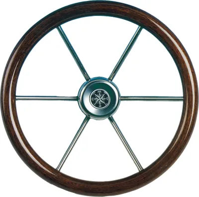 Image de Allpa Barre à 6 branches 'Leader Wood' Niro Avec poignée acajou, Ø390mm, profondeur 100mm