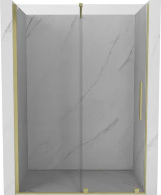 Produktbild von Mexen Velar ausziehbare Duschtür 160 cm, transparent, Gold gebürstet - 871-160-000-01-55