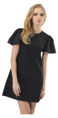 Produktbild von Damen Minikleid Trapez-Kleid Tunika Top; Schwarz/S/36