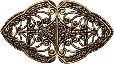 Produktbild von Goldfarbene Dirndlschließe Metall 70x40mm