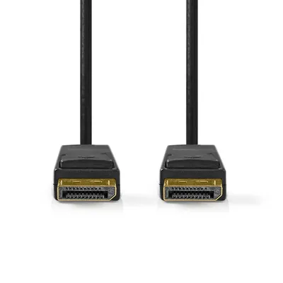 Produktbild von Nedis Displayport-Kabel - DisplayPort Stecker - DisplayPort Stecker - 8K@60Hz - Vergoldet - 3.00 m - Rund - PVC - Schwarz - Label