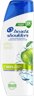 A bottle of Head & Shoulders Apple Fresh shampoo against a white background.