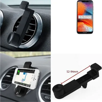 Produktbild von K-S-Trade Lüftungshalterung kompatibel mit Doogee BL5500 Lite KFZ-Halterung Autohalterung Handy-halterung Lüftungsgitter Lüftungsschlitze Schwarz