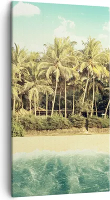 Produktbild von Bild auf Leinwand - Leinwandbild - Einteilig - Natur Strand Palmen - 45x80cm - Wand Bild - Wanddeko - Wandbilder - Leinwanddruck - Bilder - Wanddekoration - Leinwand bilder - Wandbild - PA45x80-4915