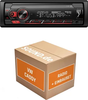 Produktbild von Autoradio Einbaupaket Pioneer MVH-S320BT passend für VW Caddy 9KV | Bluetooth USB