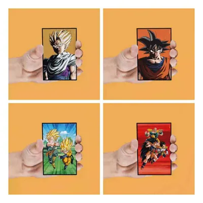 Obrázok produktu pre Sada 4 LENTICULÁRNYCH MAGNETOV postavičiek Dragon Ball Z