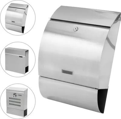 Produktbild von Wandbriefkasten Briefkasten aus V2A Edelstahl Postkasten Zeitungsfach 33x48x17cm