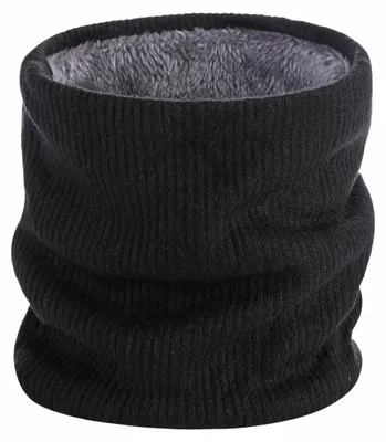 Produktbild von Winterschal, doppellagig, Halswärmer, Strickschal mit Fleecefutter, Rundschal, Geschenkidee
