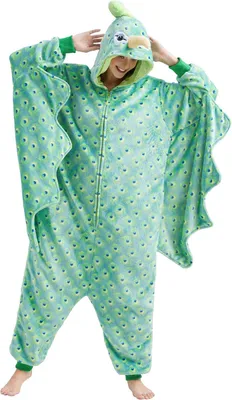 Produktbild von Kigurumi Kostüm Onesie Pfau Weich Bequem Stylisch Grün M