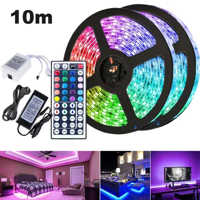 Produktbild von Jopassy  10M LED Streifen set , Weiß LED Stripe 5050 SMD, LED Strip 30 LEDs, LED Band Nicht wasserdicht(IP20), mit 44 Tasten Fernbedienung