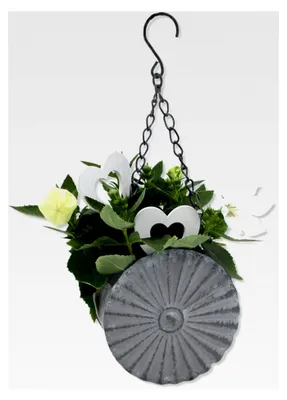 Produktbild von Metall Blumenampel Hängeampel rund - ø 15cm grau