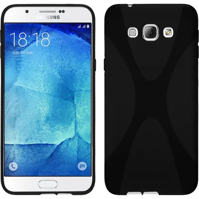 Produktbild von PhoneNatic Case kompatibel mit Samsung Galaxy A8 (2015) - schwarz Silikon Hülle X-Style + 2 Schutzfolien