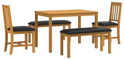 Immagine prodotto di vidaXL Set da pranzo, 5 pezzi, legno massello di quercia nero