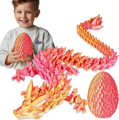 Productafbeelding van Verrassingsdrakenei met draak aan de binnenkant - Cadeaus voor kinderen en volwassenen - 3D-bedrukt fidget-speelgoed - Pasen