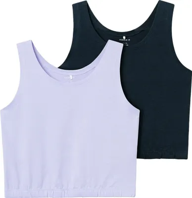 Produktbild von Name It Daniela Cropped ärmelloses T-shirt 2 Einheiten Schwarz,Lila 9-10 Years Mädchen Schwarz,Lila 9-10 Years