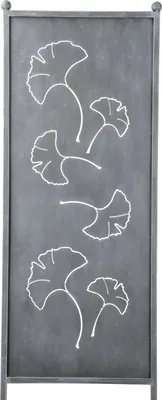 Produktbild von Stele Metall grau Sichtschutz "Ginkgo Blatt" H165xB52cm Windschutz Dekowand Deko