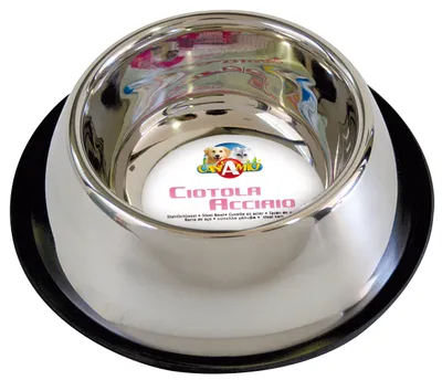 Productafbeelding van Stalen honden- en kattenbak met antislipbodem, 0.9 L / 24 cm