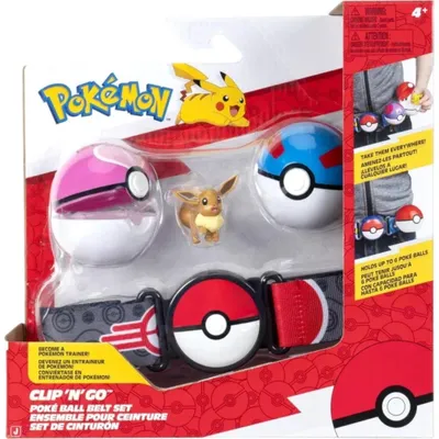 Produktbild von Jazwares pokémon clip 'n' go mit gürtel spielen set eevee großen ball