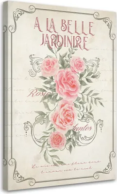 Produktbild von Leinwandbild Shabby Chic Rosenblüten 70x100 Feeby Rosa bild für die wand bereit zum aufhängen