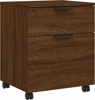Obrázok produktu pre vidaXL Mobilná skriňa na dokumenty s kolieskami Hnedý dubový vzhľad 45x38x54 cm