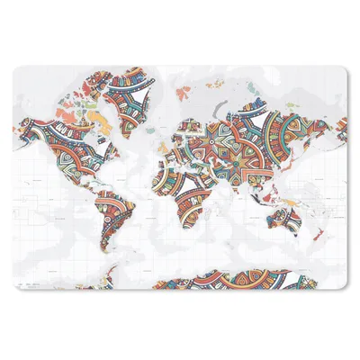 Produktbild von MuchoWow® Schreibtischunterlage Weltkarte - Dekoration - Farbenfroh 60x40 cm - XXL Mauspad - Großes Mauspad