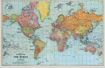 Produktbild von Landkarten Poster Stanfords General Map Of The World